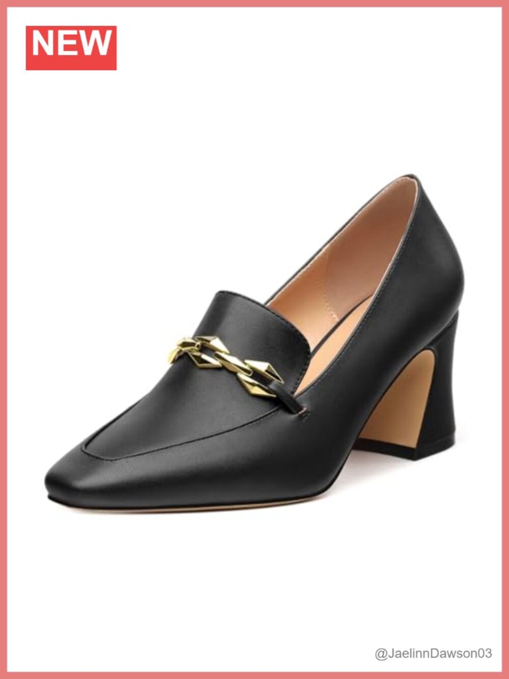 Chunky Block High Heel Square Toe Slip-on Loafers Dress Work Party Shoes